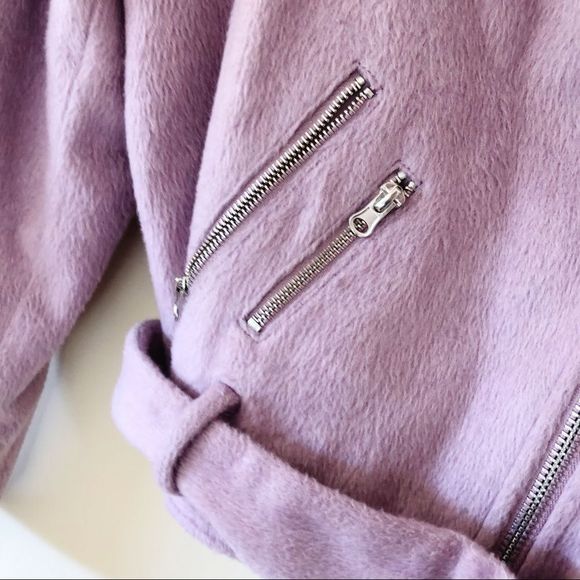 Forever 21 Lavender Fleecey Motorcycle Jacket - Picture 4 of 9